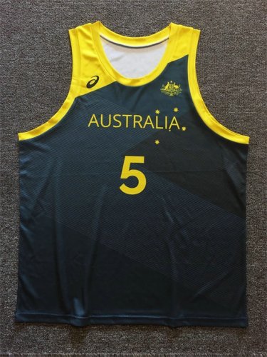 Patty Mills 5 Team 2022 Australia Basketball Jersey Navy